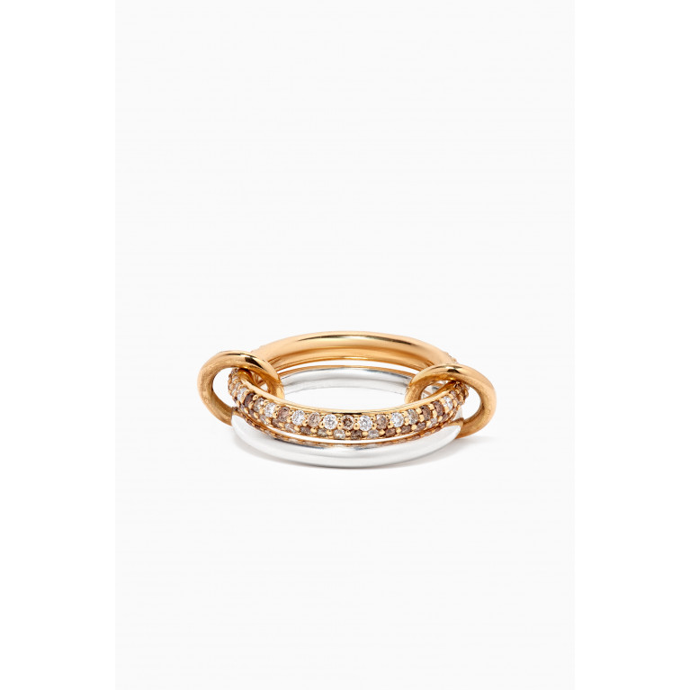 Spinelli Kilcollin - Virgo Petite Diamond Ring in Sterling Silver & 18kt Yellow Gold