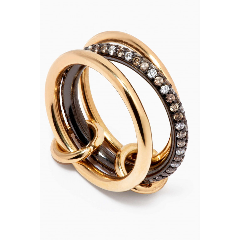Spinelli Kilcollin - Capricorn Diamond Ring in 18kt Yellow Gold & Sterling Silver