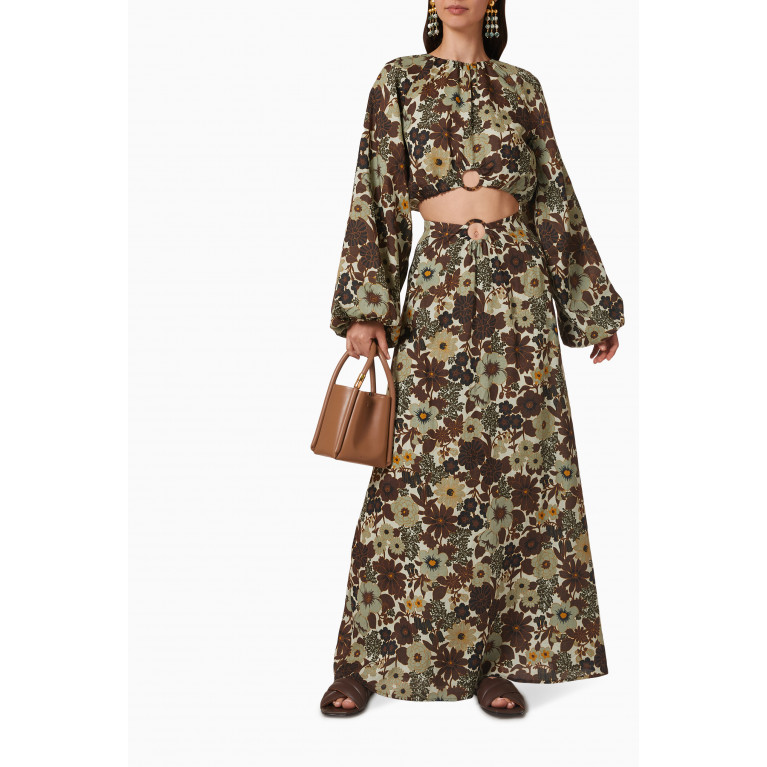 SIR The Label - Constantine Gathered Maxi Skirt in Ramie