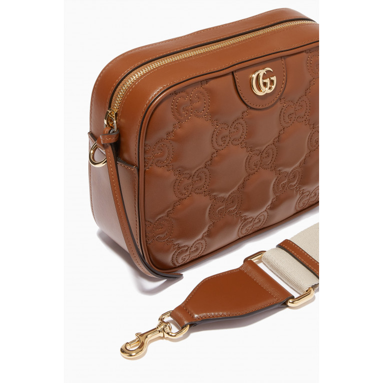 Gucci - Shoulder Bag in GG Matelassé Leather Brown