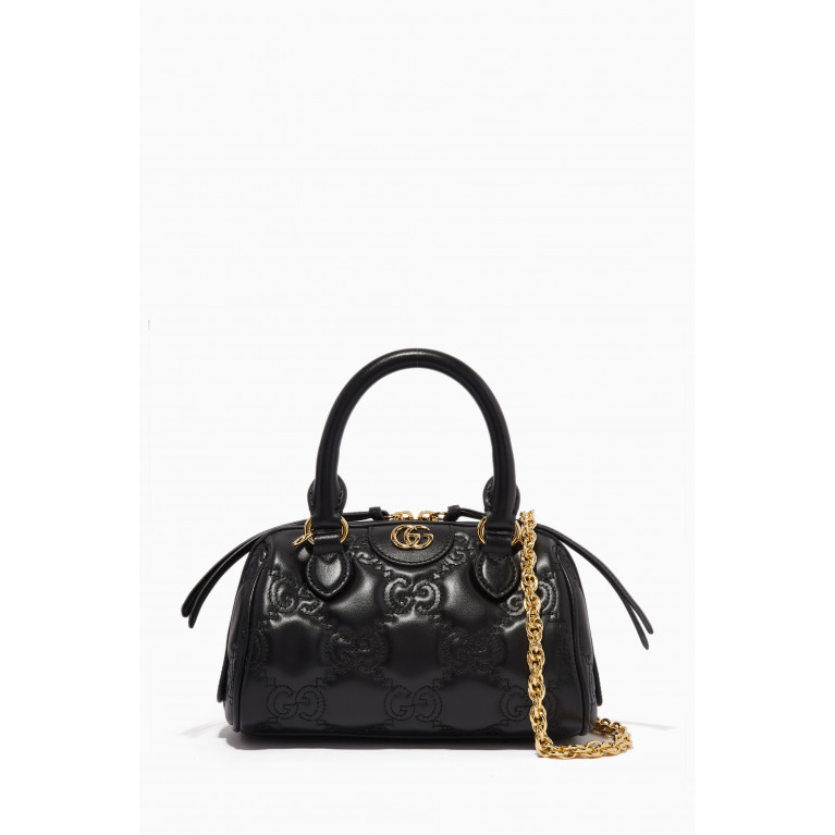 Gucci - Mini Top Handle Bag in GG Matelassé Leather Black