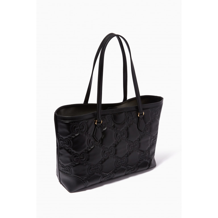 Gucci - Medium Tote Bag in GG Matelassé Leather Black
