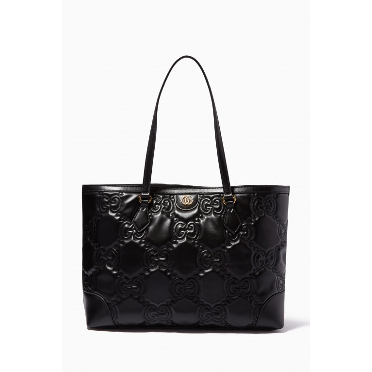 Gucci - Medium Tote Bag in GG Matelassé Leather Black