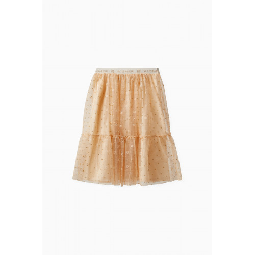 AIGNER - Glitter Polka Dotted Skirt in Tulle Neutral