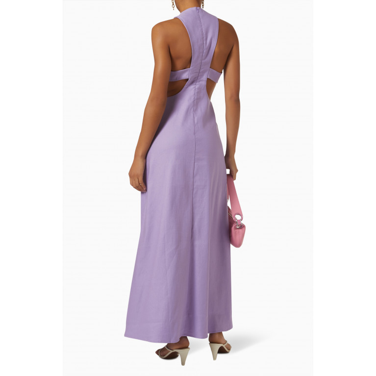 Bondi Born - Flamenco Maxi Dress in Organic Linen Blend