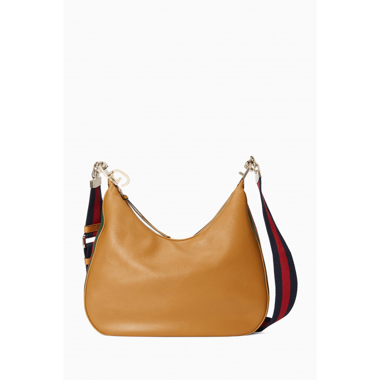 Gucci - Large Gucci Attache Shoulder Bag in Leather