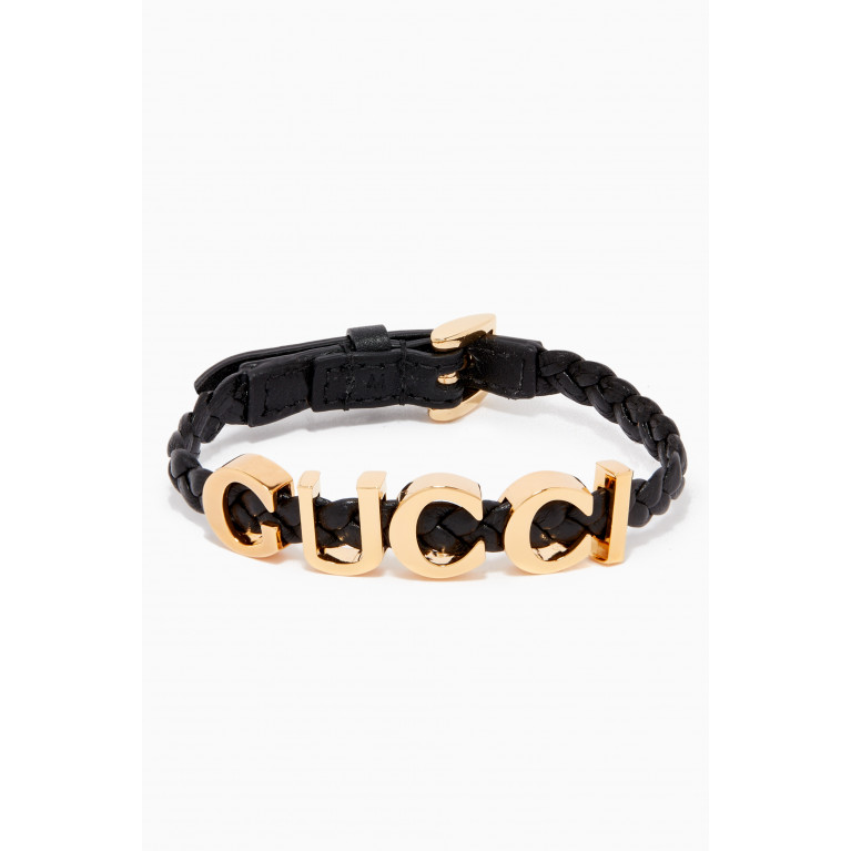 'Gucci' Bracelet in Leather Black