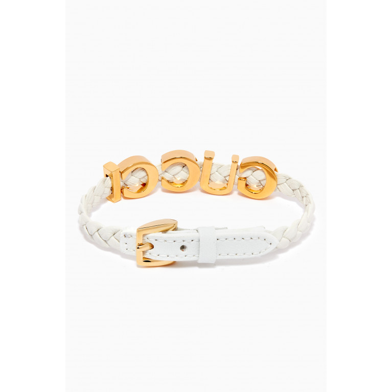 Gucci - 'Gucci' Bracelet in Leather White