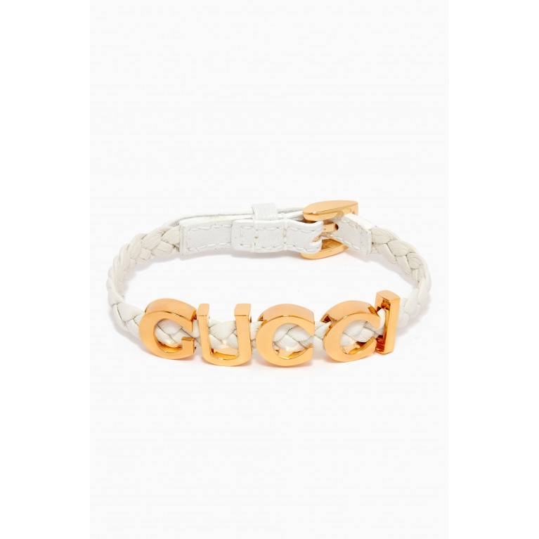 'Gucci' Bracelet in Leather White