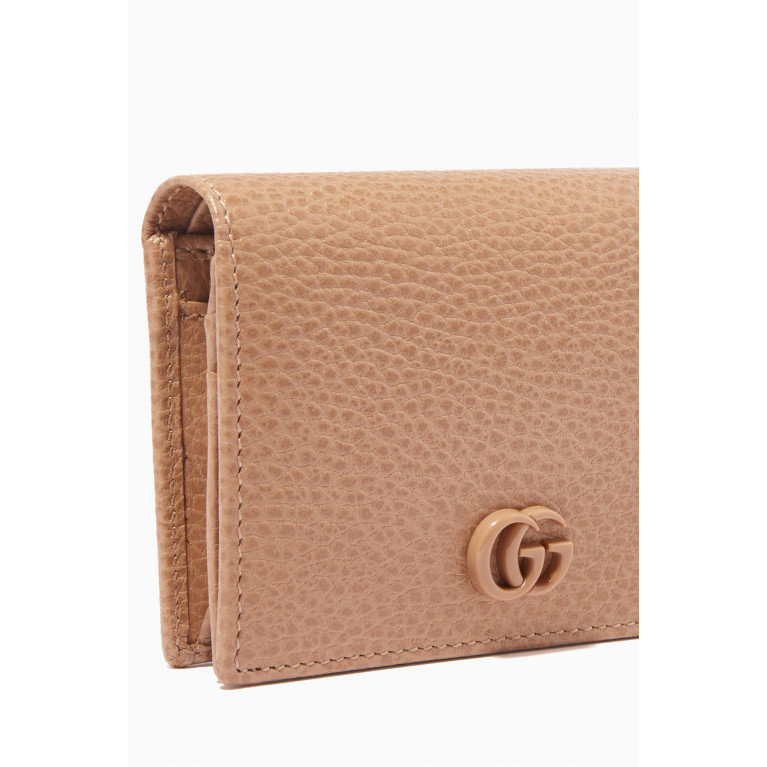 Gucci - GG Marmont Card Case Wallet in Leather Neutral
