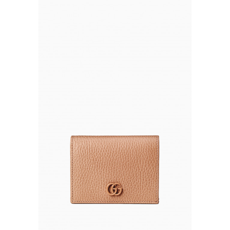 Gucci - GG Marmont Card Case Wallet in Leather Neutral