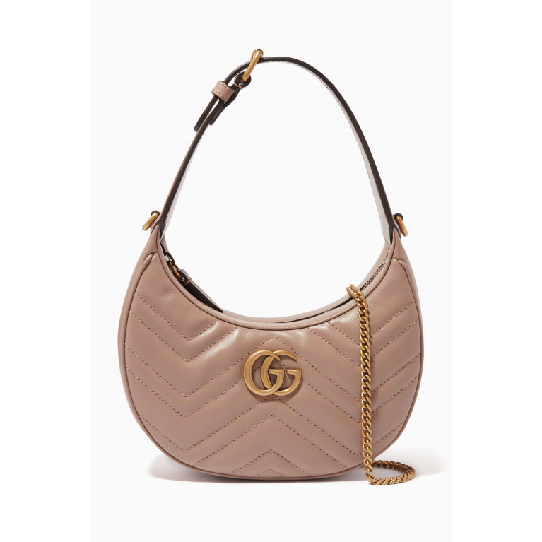 Gucci - Mini GG Marmont Half-moon Bag Neutral