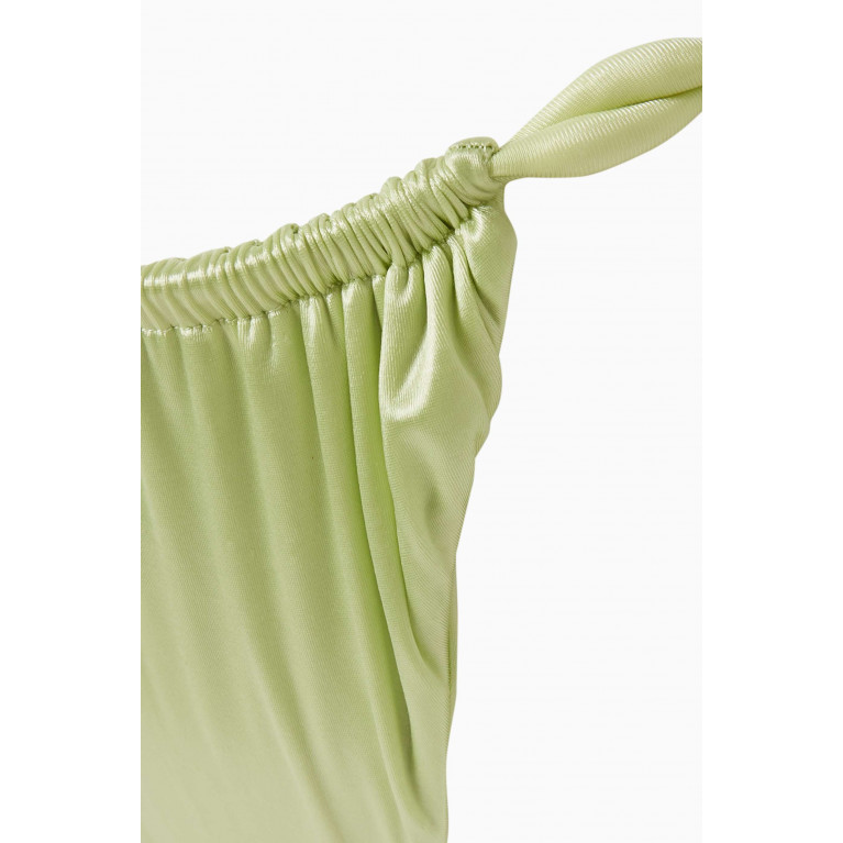 Isa Boulder - Rope Reversible Bikini Bottoms in Satin Stretch Nylon Green