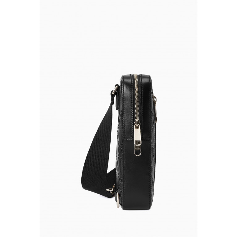 Gucci - GG Tennis Sling Bag in Calf Leather Black