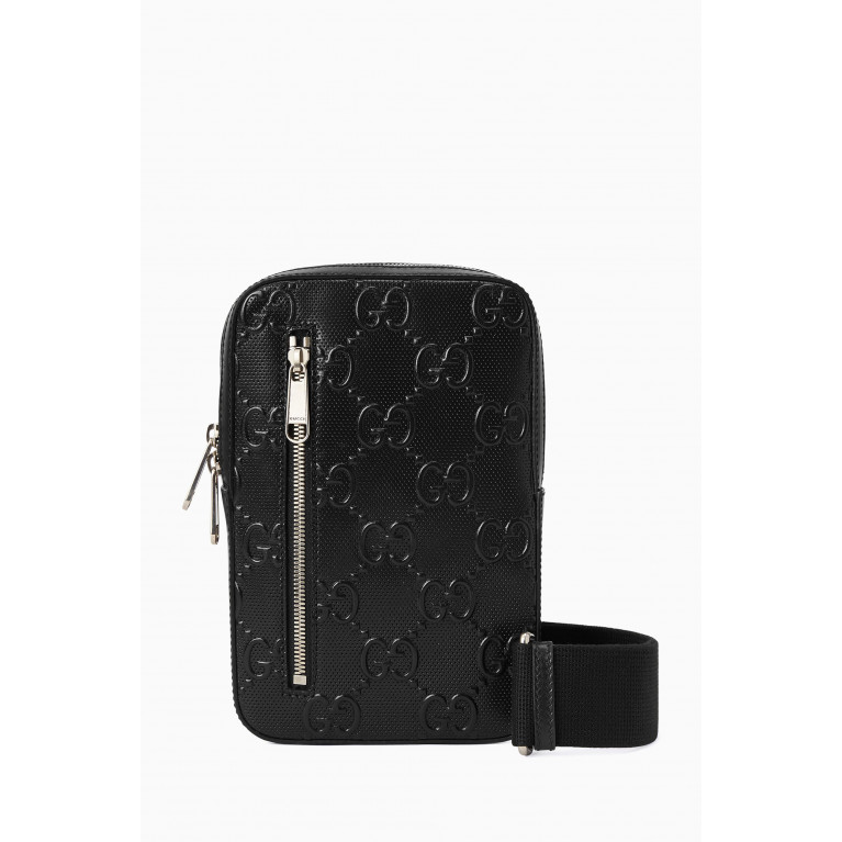 Gucci - GG Tennis Sling Bag in Calf Leather Black