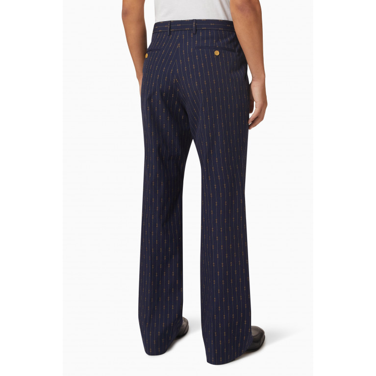 Gucci - Horsebit Stripe Tailored Pants in Wool