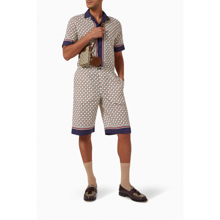 Gucci - Geometric G Print Shorts in Cotton