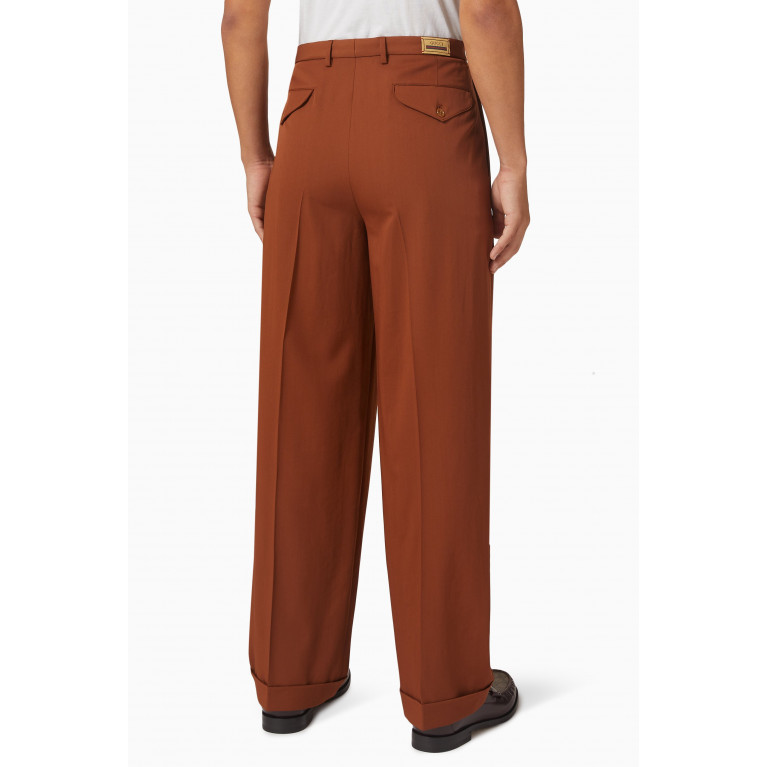 Gucci - Gucci Label Relaxed Trousers in Wool