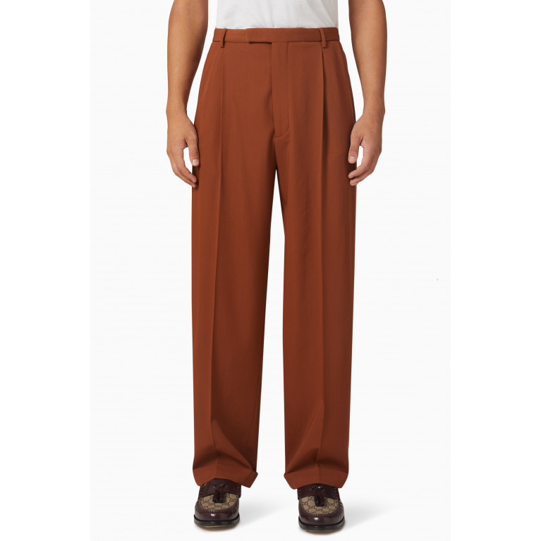 Gucci - Gucci Label Relaxed Trousers in Wool