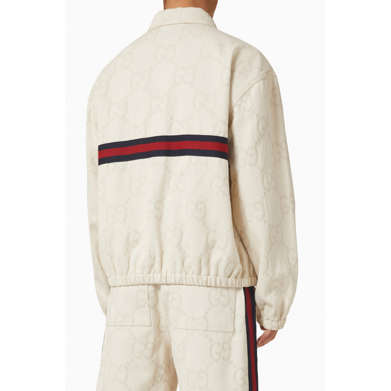 Gucci - Maxi GG Denim Jacket in Cotton-linen Blend