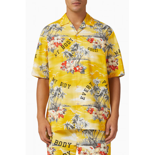 Gucci - Printed Bowling Shirt in Cotton Poplin