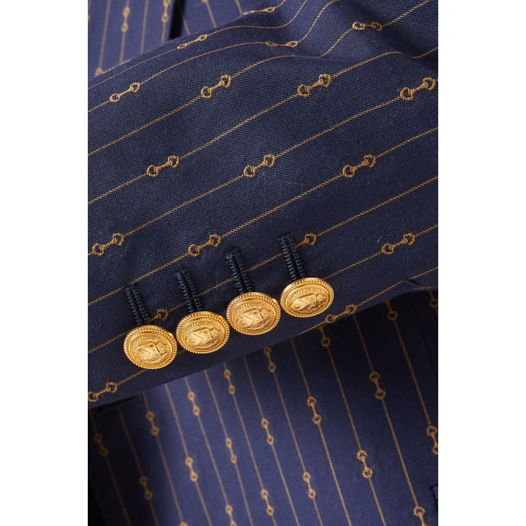 Gucci - Horsebit Stripe Double-Breasted Jacket in Wool