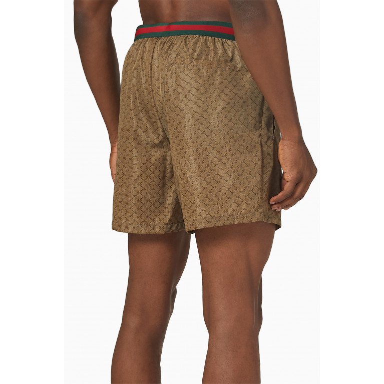 Gucci - Logo GG Jacquard Swim Shorts in Nylon