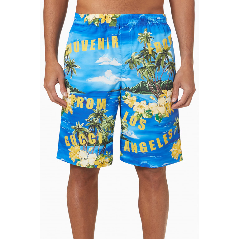 Gucci - Printed Swim Shorts in Nylon