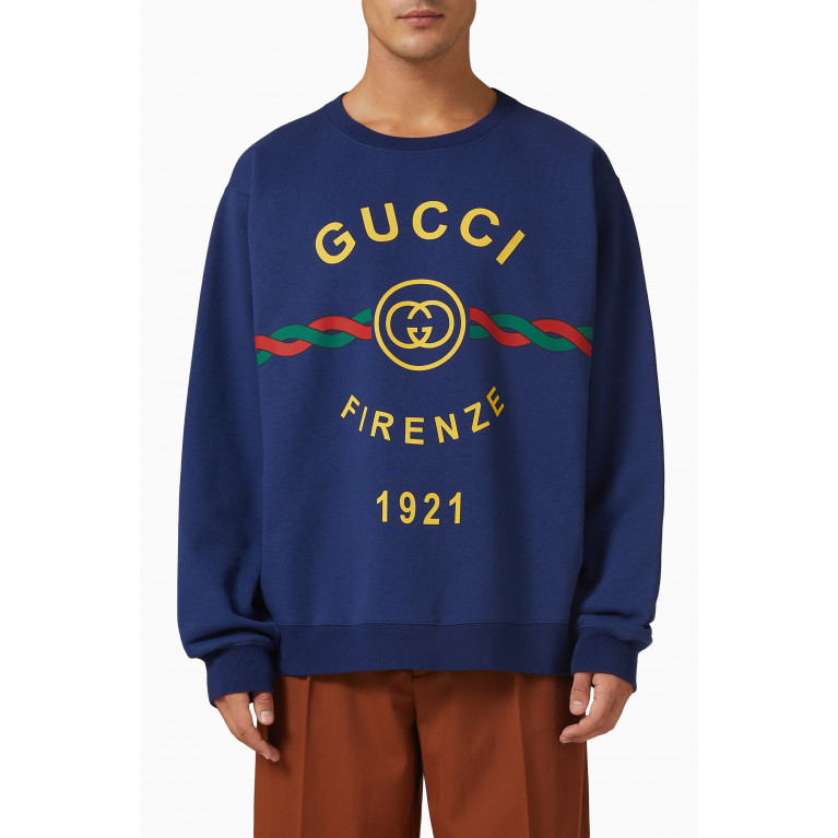 Gucci - Gucci Firenze 1921 Sweatshirt in Felted Cotton Jersey