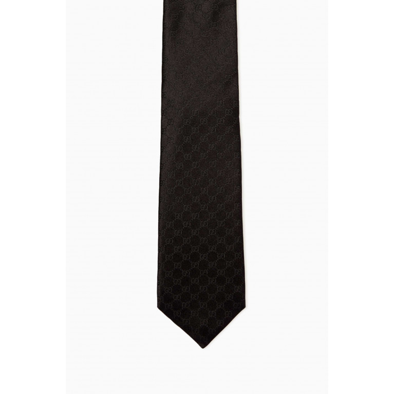 Gucci - GG Pattern Tie in Silk Black