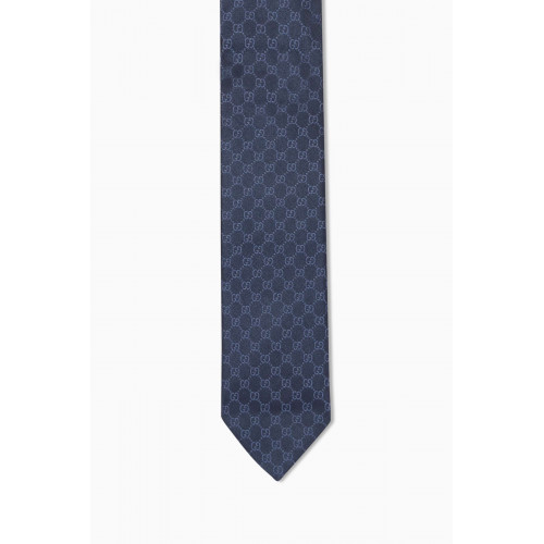 Gucci - GG Pattern Tie in Silk Blue