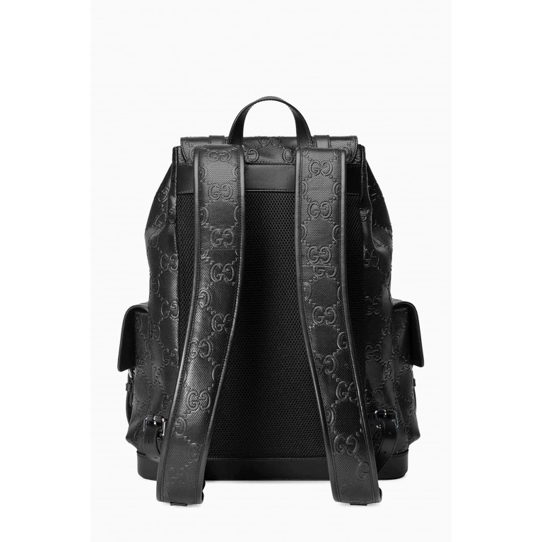 Gucci - Backpack in GG Embossed Leather Black