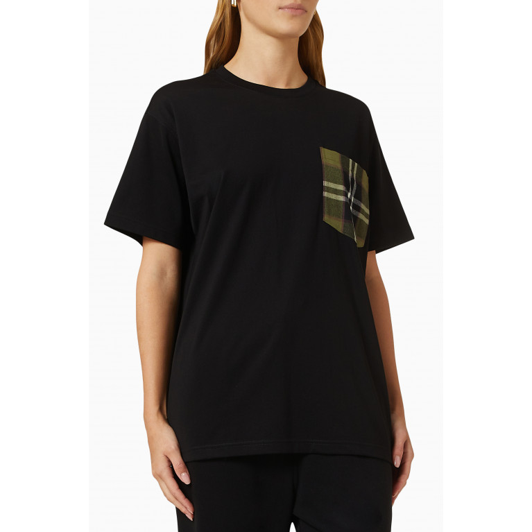 Burberry - Check Pocket Oversized T-shirt in Organic Cotton Jersey
