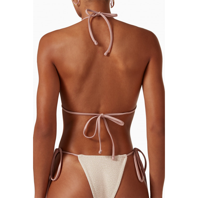 Frankies Bikinis - Tia String Bikini Top in Stretch Terry Neutral