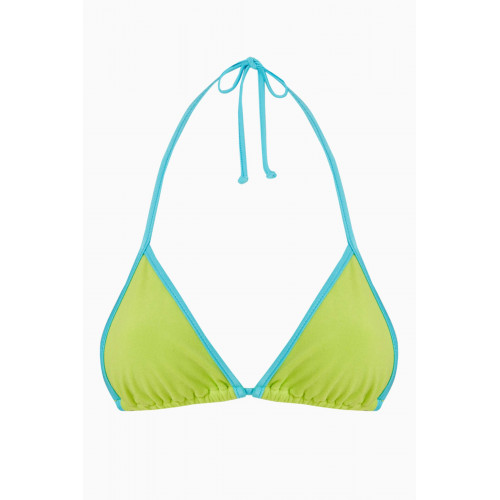 Frankies Bikinis - Tia String Bikini Top in Stretch Terry Green