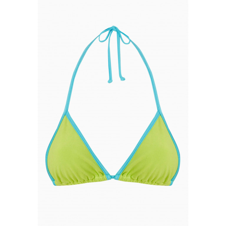 Frankies Bikinis - Tia String Bikini Top in Stretch Terry Green