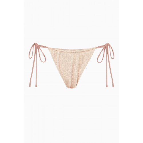 Frankies Bikinis - Tia String Bikini Bottoms in Stretch Terry Neutral