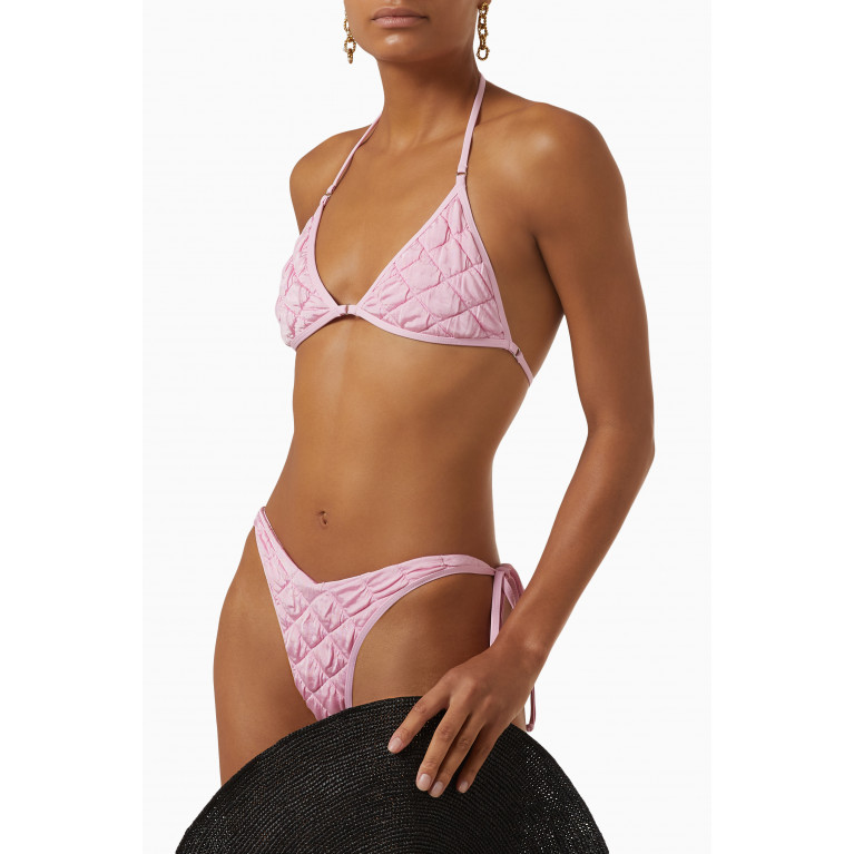 Frankies Bikinis - Ivy String Bikini Top in Puffed Nylon Blend