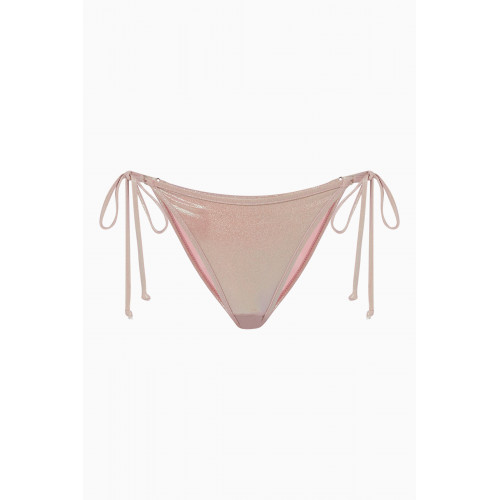 Frankies Bikinis - Mariah String Bikini Bottoms in Iridescent Stretch Nylon