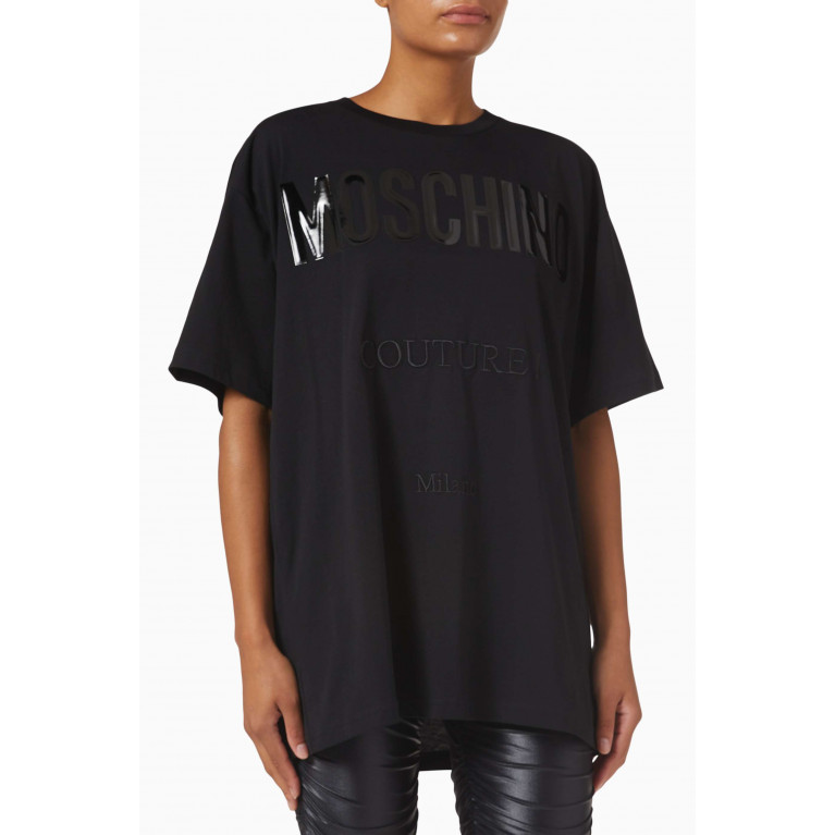 Moschino - Moschino Couture Oversized T-shirt in Organic Cotton Black