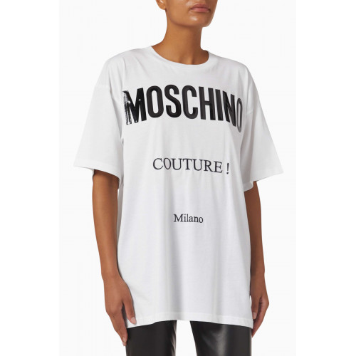 Moschino - Moschino Couture Oversized T-shirt in Organic Cotton White