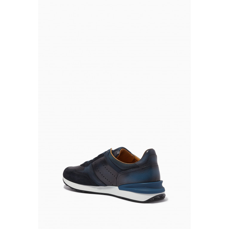 Magnanni - Grafton Sneakers in Mesh & Suede Blue