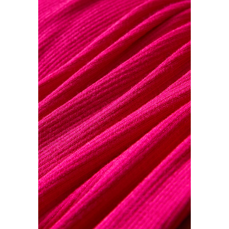Lama Jouni - Gathered Tie Crop Top in Stretch-viscose Pink