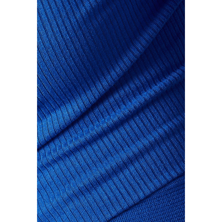 Lama Jouni - Cut-out Tie Crop Top in Stretch-viscose Blue