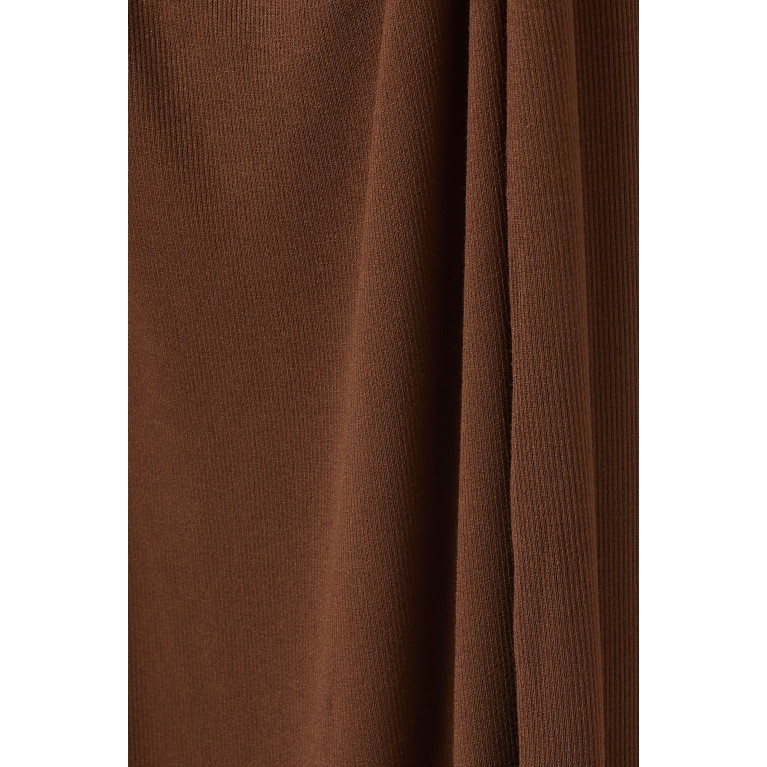 Lama Jouni - Cut-out Midi Dress in Stretch-viscose Brown