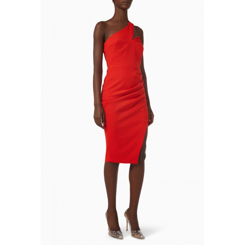 Lavish Alice - One-shoulder Ruffle Midi Dress