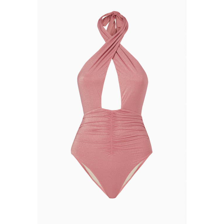 PQ Swim - Celine Ruched Swimsuit in Stretch Shimmer Nylon