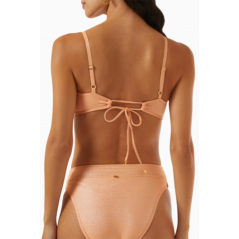 PQ Swim - Skylar Halter Bikini Top in Stretch Shimmer Nylon