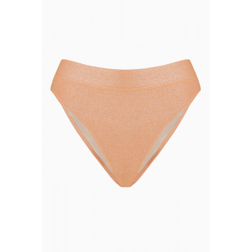 PQ Swim - High Waist Bikini Bottoms in Stretch Shimmer Nylon