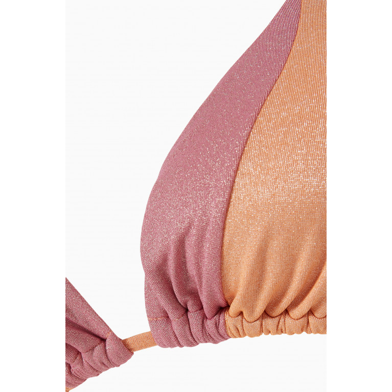 PQ Swim - Colour Block Tri Bikini Top in Stretch Shimmer Nylon